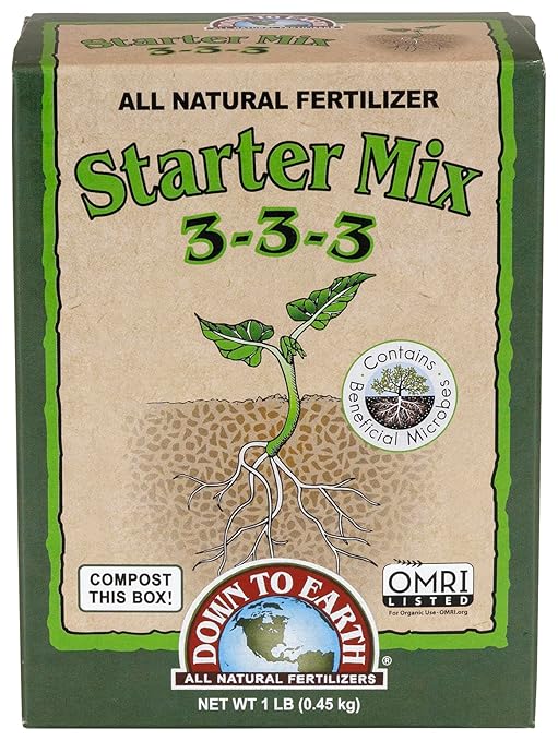Down To Earth All Natural Fertilizers Organic Natural Starter Mix 3-3-3, 1 lb