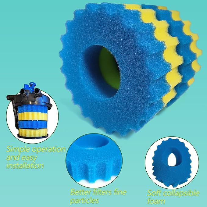 Replacement Sponge Filter Media Pad Compatible with VIVOHOME 1580/1840GPH Grech Pond Bio Pressure Filter Foam Koi Fish, Sponge for VIVOGROW 1580/1840GPH Pressurized Biological Pond Filter