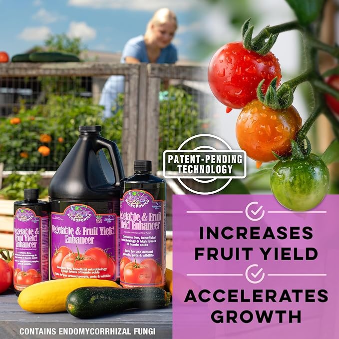 Microbe Life Hydroponics Fruit and Vegetable Plant Growth Yield Enhancer Supplement, Plant Nutrients for Better Growth and Yield, Use with Any Feeding Systems Including Hydroponics or Soil, 1 Gallon