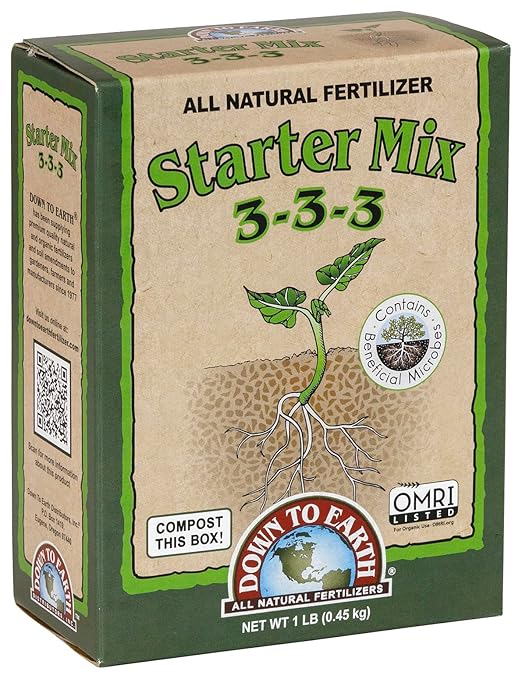 Down to Earth Organic All Natural Starter Fertilizer Mix 3-3-3, 5 lb