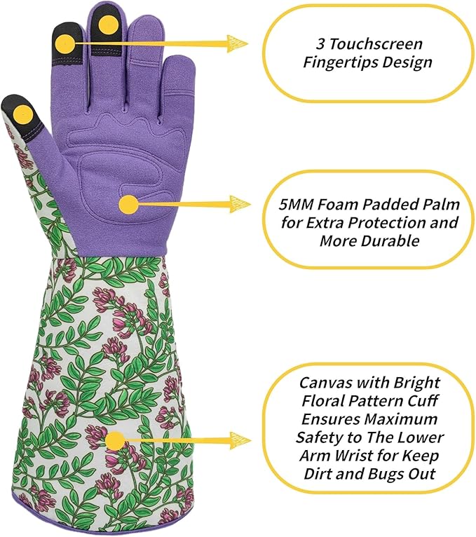 Gardening Gloves for Women and Men, Thorn Proof&Puncture Resistance Garden Gloves,Gauntlet Gloves,Gifts