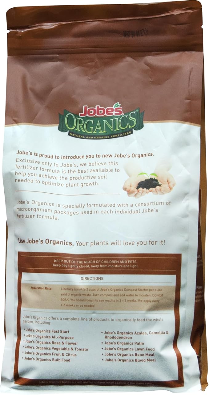 Jobe's Organics Fast Acting Granular Fertilizer Compost Starter, Easy Plant Care Compost Accelerator, 4 lbs Bag