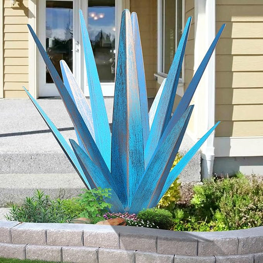 Large Tequila Rustic Sculpture, Rustic Metal Agave Plants for Outdoor Patio Yard, Garden Statue Outdoor Clearance Lawn Ornaments