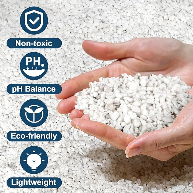 Horticultural Perlite for Plants 4qt, Chunky Perlite Bulk for Gardening, Soil Amendments to Improve Soil Aeration & Dranage for Houseplant