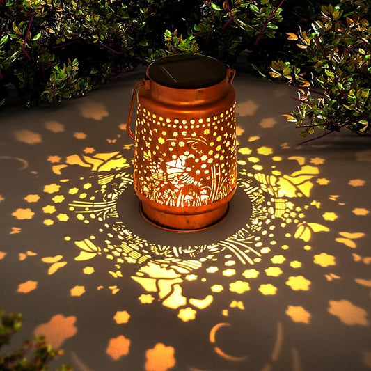 Solar Lanterns Outdoor Garden Decor, Gifts for Women, Mom, Grandma, Birthday, Thanksgiving, Decorative Waterproof Hanging Metal LED Light for Yard, Patio, Lawn, Landscape, Backyard (Gnomes)