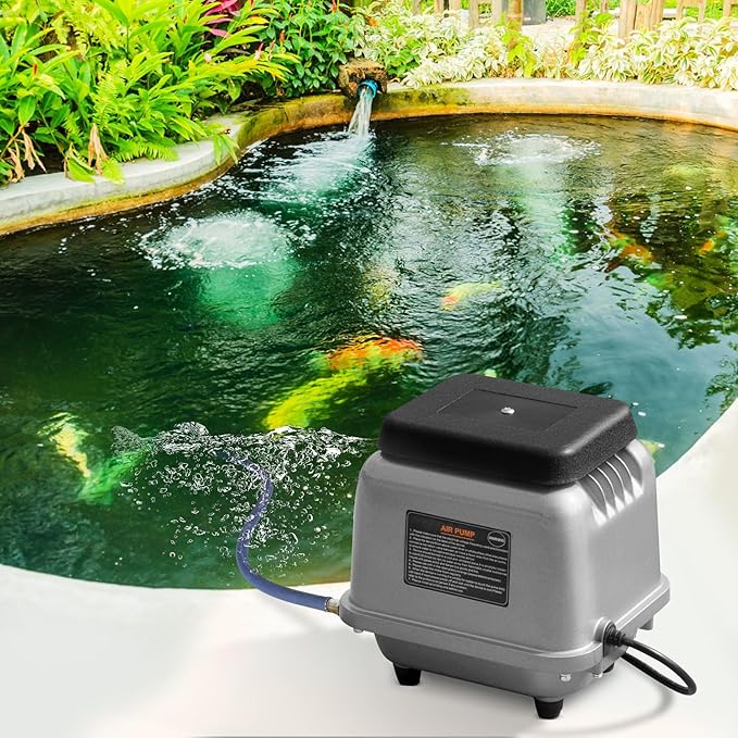 VEVOR Linear Air Pump, 109L/Min Air Flow Septic Aerator Pump, Aeration System for 1/2 Acre 10 FT Deep Ponds, Water Gardens, Waste Treatments, Septic Tanks, Aquariums, Seafood Restaurants, Fish Farms