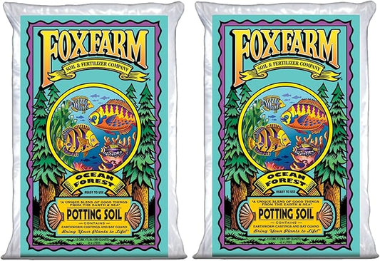 FoxFarm Ocean Forest Potting Soil, 1.5cu ft (Pack of 2) - Light, Aerated Texture, Designed for All Container Plants - pH Adjusted for Optimal Nutrient Uptake, Effectively Retains Moisture