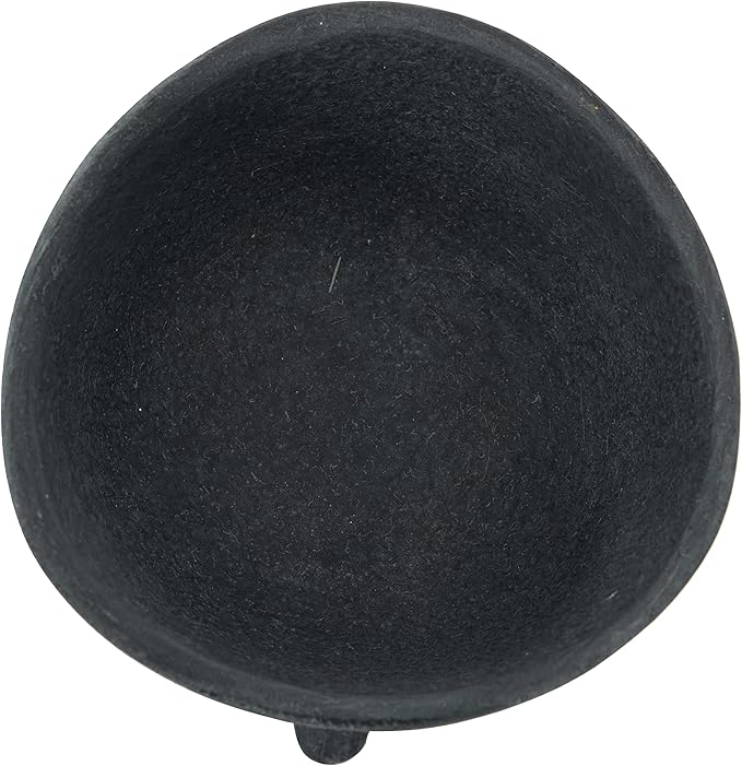 Creative Co-Op Boho Terracotta Footed Planter, Matte Black