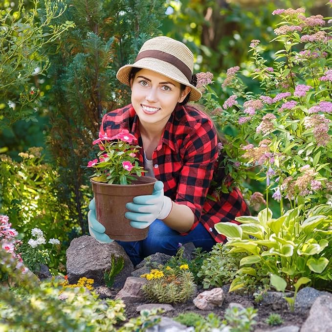Gardening Gloves for Women,6 Pairs Garden Gloves for Women,Bulk Pack Work Gloves Women Rose Pink Green Aqua Large