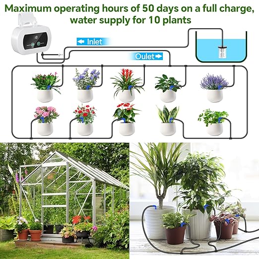 Automatic Watering System with Self Plant Watering Devices,Indoor Watering System for Potted Plants with Customize Schedule Water Timer,USB Power for Indoor Plant Watering System