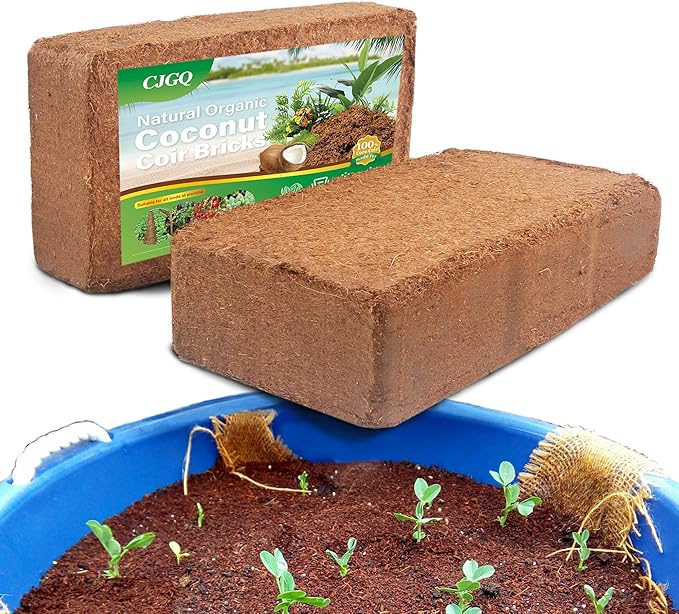 Coco Coir for Organic Coconut Coir- 2 Pack Coco Coir Brick- Coconut Soil with Low EC & PH Balance-Coco Fiber for Herbs& Flowers- High Expansion-Renewable Coco Soil for Planting