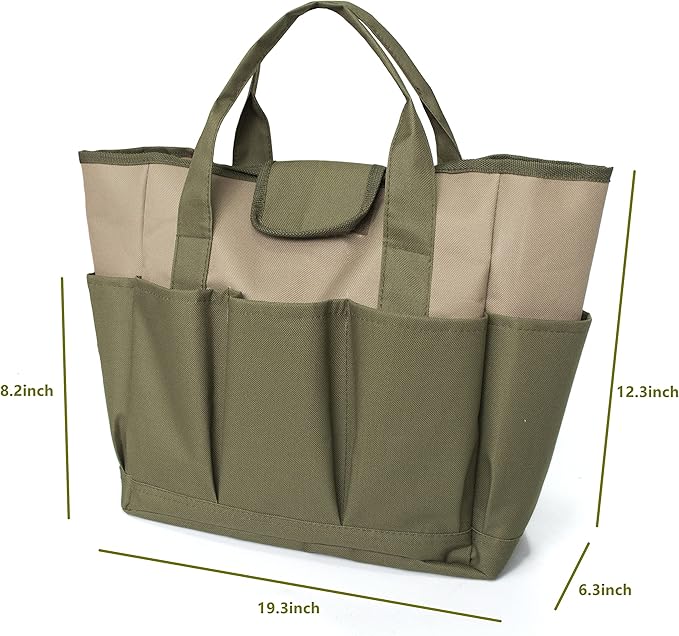 Garden tote bag, garden tool bag with 9 pockets garden tool storage bag for storing gardening kits and gardener's storage bag