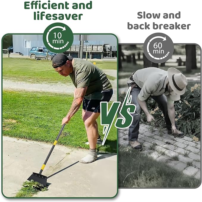 Garden Flat Shovel, Detachable, 2 Spades,88 Inch Floor Scraper Snow Ice Chopper for Sidewalks, Snow Shovel, Ice Scraper Removal Tool for Outdoor Garden Cleaning