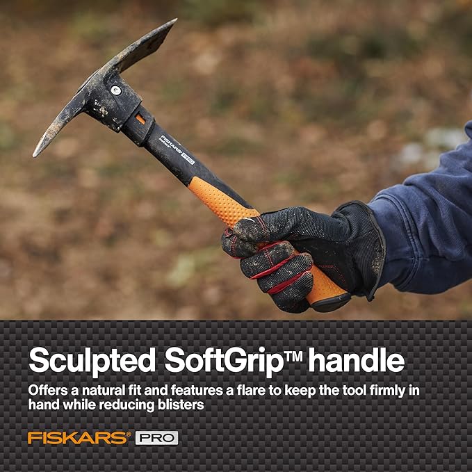 Fiskars IsoCore Pickaxe Mattock with Shock Absorbing Handle, 1.5 lb