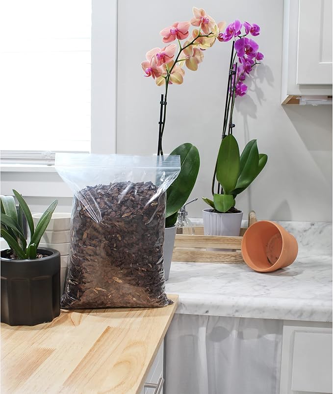 100% Natural Pine Bark Mulch Nuggets (4 Quarts), Small Mulch Chips for Indoor/Outdoor Container Gardening, Ideal for Soil Supplement, Houseplant Mulch