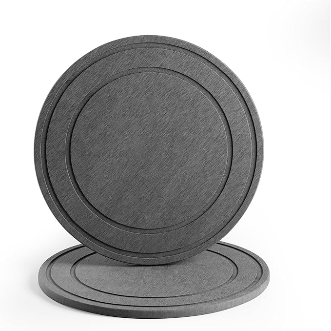 Diatomaceous Earth Plant Saucer for Indoor, 2 Pack 12 inch, Instant Dry Pot Saucer, Plant Drip & Drainage Tray for Indoor, Stone Gray