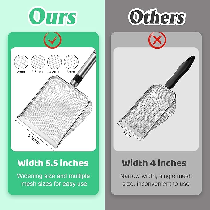 Adnee 4 Pcs Gardening Soil Sifter-5" W Garden Sieve Sifter with Handle (2/2.8/3.8/5 mm Mesh)-Portable Gardening Sifter for Gradening Sand Soil Dirt Compost