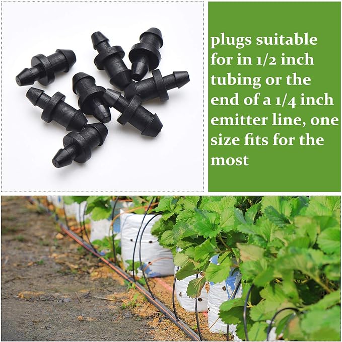 150 Pieces Drip Irrigation goof plug 1/4 1/2 Drip Irrigation Tube End Closure Hole Plugs for Home Garden Pipe Supplies