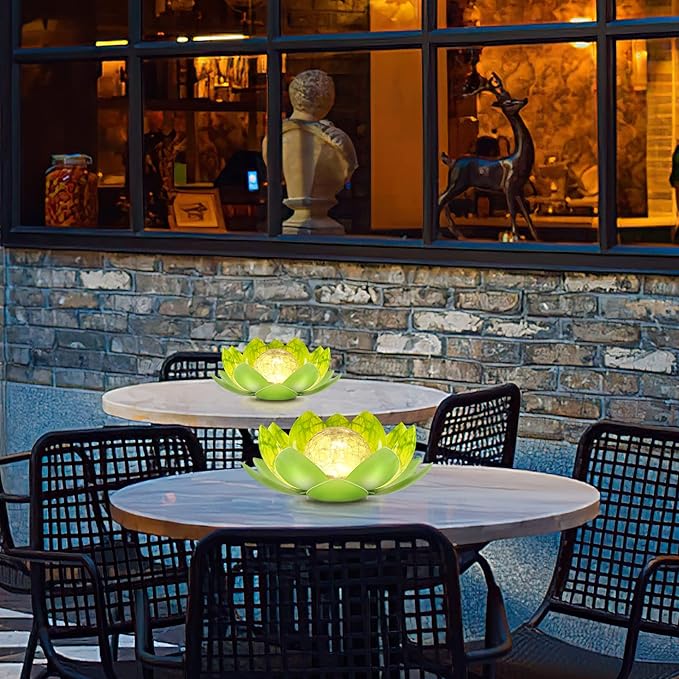 Solar Lights Outdoor, Garden Decor, Cracked Globe Glass, Waterproof Metal Solar Garden Light for Pathway, Patio, Lawn, Yard, Ground