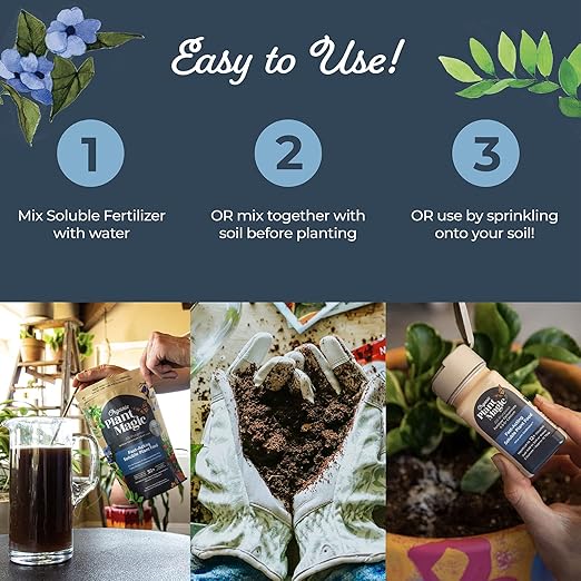 Organic Plant Magic - Truly Organic™ Easy to Use Soluble Plant Food Shaker: All-Purpose Fertilizer Concentrate for All Flower Vegetable Herb Fruit Tree Indoor Garden & House Plants [Four 3 oz Shaker]