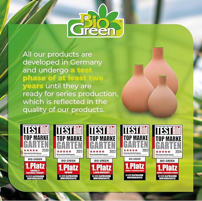 BioGreen Plant Self-Watering System Hydro MAX S | 0.3 gal | Irrigation Ø 23.6 in | Olla Made of Fired Clay | Environmentally Friendly | Terracotta