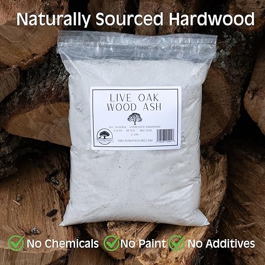 Live Oak Wood Ash - All Natural Clean Sifted Premium MultiUse Hardwood Ashes (2 lbs)