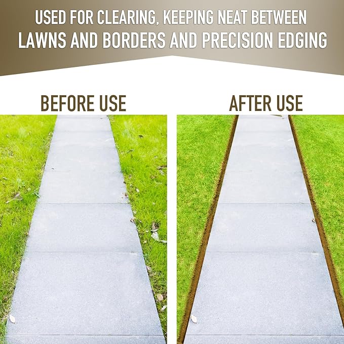 Colwelt Saw-Tooth Edger Lawn Tool, Half Moon Lawn Edger with T-Grip, Sidewalk Grass Long Handled Step Edger, 38-Inch