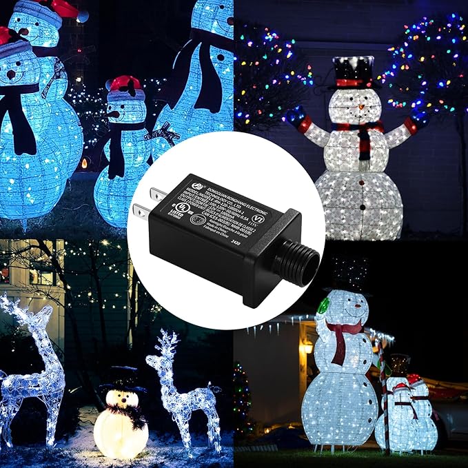 Replacement Yard Inflatable Adapter Power Supply Adaptor - 12V 1.0A 4Pcs - Inflatable Plug Replacement Class 2 Power Supply - for Christmas Tree Light/Thanksgiving Yard Blow Up Decorations