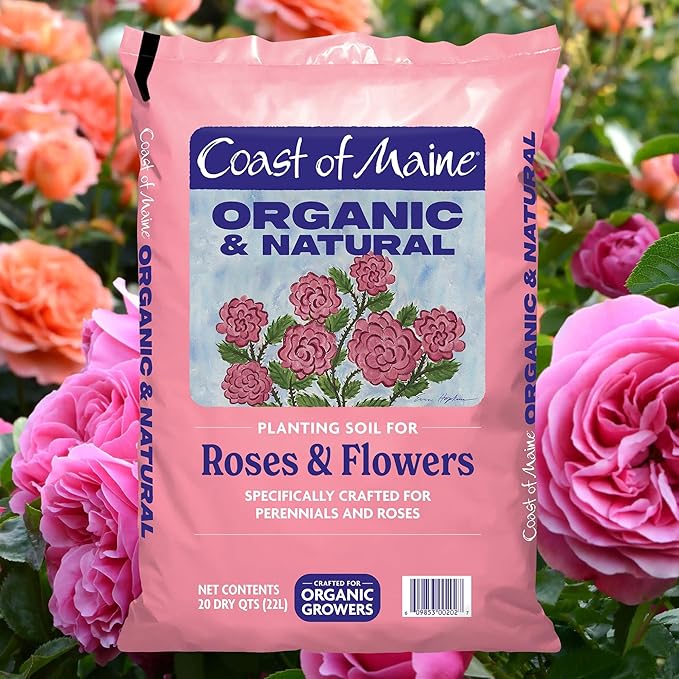 Coast of Maine Roses and Flowers (20qt) Organic and Natural Planting Soil for Roses, Annual and Perennial Flowers