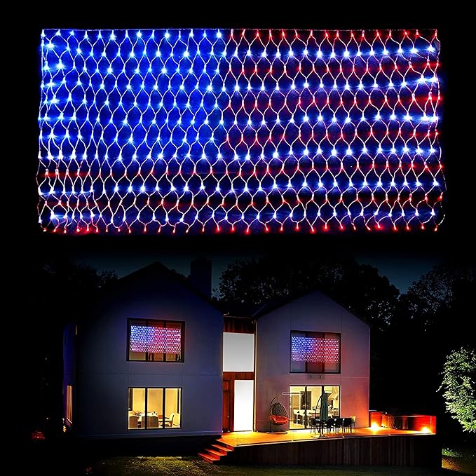 MUYUN 420 LEDs American Flag Lights, Waterproof LED US Light, United States Flag Light for Garden, Festival, Holiday, Party Decoration, Christmas Decorations