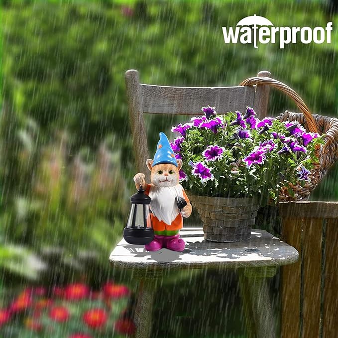 Solar Cat Statues for Garden Decor: Outdoor Sculptures for Clearance Lights for Outside Lawn Ornaments Porch Patio Balcony Yard Home – Birthday Gifts for Mom Grandma Women