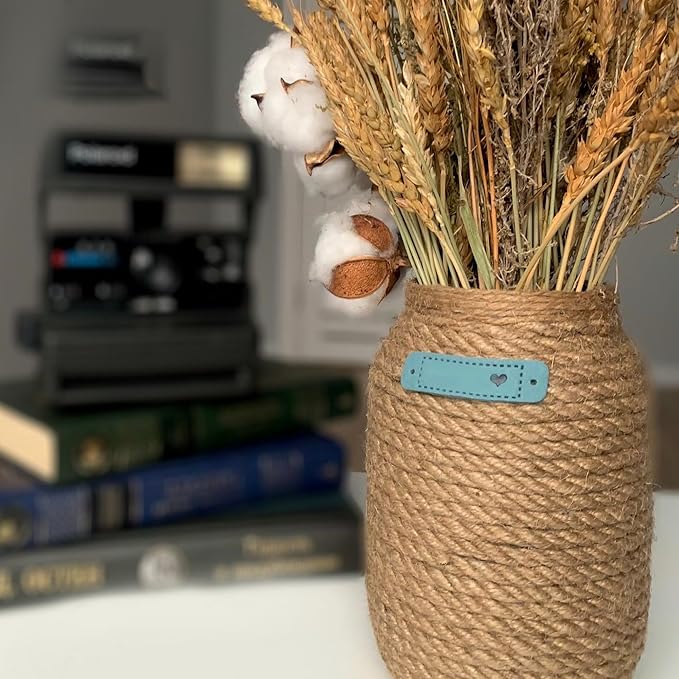 Jute Twine String,164 Feet 1/4 Inch Natural Jute Rope,4ply Thin Ribbon Hemp Twine for Gift Wrapping Craft Plant Garden Christmas Handmade Arts Decoration Packing String Home Decor