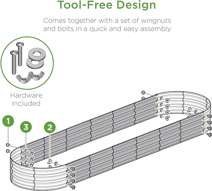 Best Choice Products 8x2x1ft Outdoor Metal Raised Garden Bed, Oval Deep Root Planter Box for Vegetables, Flowers, Herbs, and Succulents w/ 108 Gallon Capacity - Sage Green