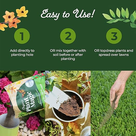 Organic Plant Magic - Truly Organic™ Slow Release Granular Fertilizer : Long-Lasting Plant Food Granules - Indoor & Outdoor Flowers, Vegetable Gardens, Fruit Trees, Shrubs, House Plants [One 4 lb Bag]