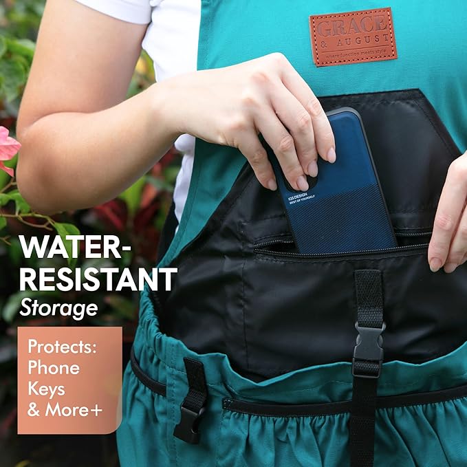 Gardening Apron with Pockets for Women & Men - Garden Apron 7 Pockets & Internal Drawstring Bag - Great Gift