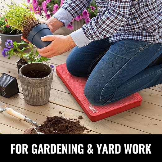 NETANY Extra Thick Kneeling Pad for Gardening, Comfortable Knee Pad Cushion, Extra Large Foam Kneeler Mat for Gardening, Baby Bath, Workout, Exercise & Yoga, Mechanic, 17.8 x 11 x 1.5 in, Red