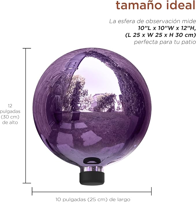 Alpine Corporation 10" Diameter Indoor/Outdoor Glass Gazing Globe Festive Yard Décor, Purple