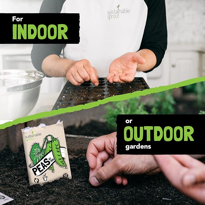 Garden Seeds for Planting Vegetables: 8 Organic Vegetable Seeds Variety Pack Planting Indoors & Outdoor, Veggie Bell Pepper, Zucchini, Kale Cucumber Peas & More Hydroponic Seeds by Sustainable Sprout