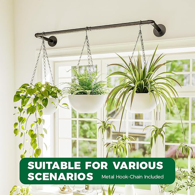 Bamworld Hanging Planters with 3 Hooks for Indoor Plants Plant Hanger Indoor Hanging Plant Holder Window Plant Shelves