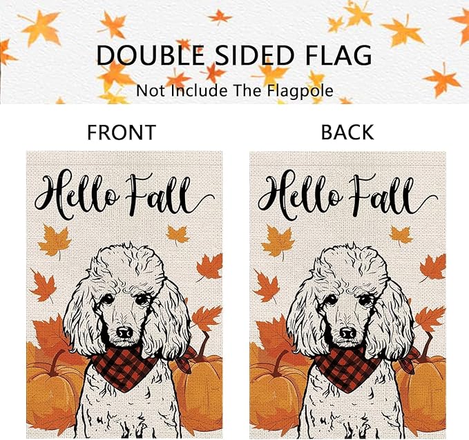 Seasonal Garden Flags Poodle Dog Double Sided Flags Set of 11 Holiday Farmhouse Indoor Outdoor Yard Lawn Christmas Gifts Decorations 12.5x18 Inch