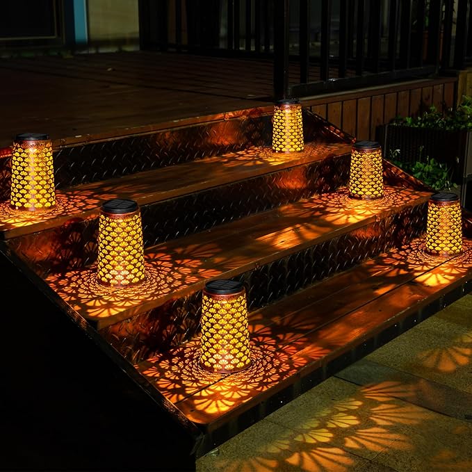 Shell Solar Lanterns Outdoor Waterproof Hanging Solar Lights ,Warm and Cool Light for Garden Porch Path Deck and Balcony Decoration, LED Lanterns as Gifts for Women and Children