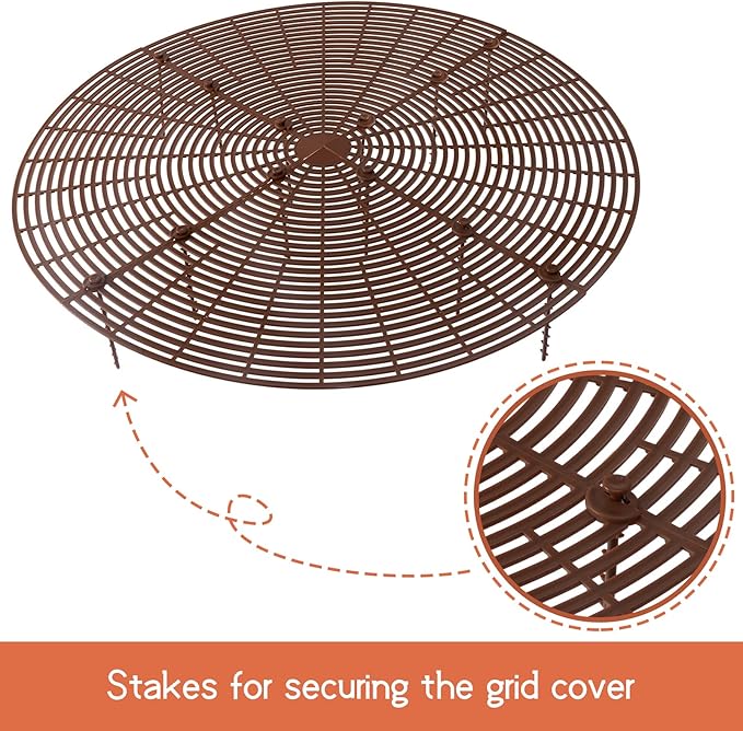 3 Pcs Plant Pot Grid Cover Protectors from Animals- Diameter 20.8" Cuttable Flower Pot Cover with 36 Stakes, Keep Cats Out of Potted Plants, Cat Digging Stopper Baby Safety Soil Cover for Indoor