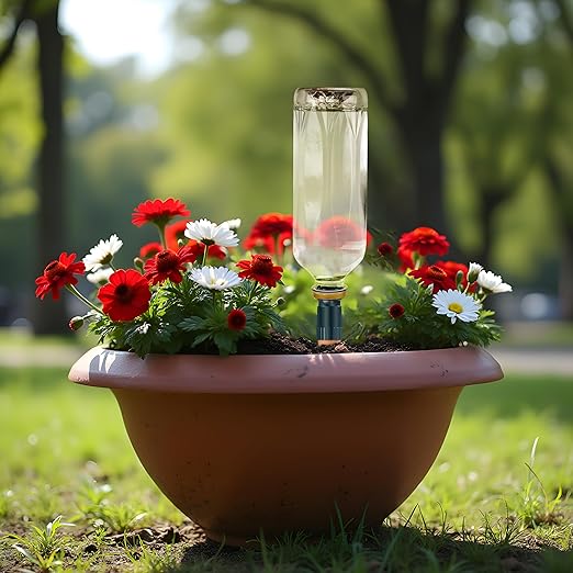 Bottle Adapter Self Watering Spikes Stakes, Vacation Plant Watering Devices, Slow Release Self Watering Planter Insert, Terracotta Drip Irrigation System, Automatic Plant Waterer, 5 Pack