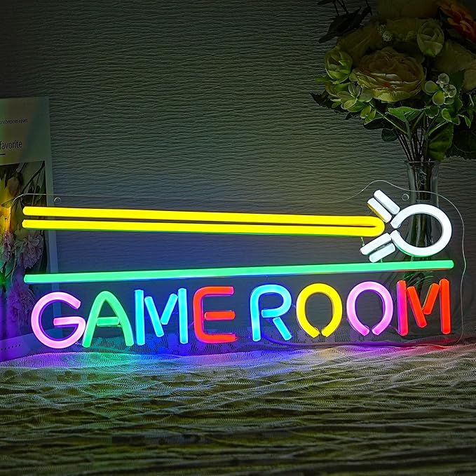 Game Room Neon Sign Billiard Neon Light Colorful Letter Led Neon Sign for Golf Decor Game LED Neon Light for Billiard Club Man Cave Bedroom Bar Decor