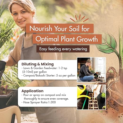 Worm Castings for Plants, Earthworm Casting Organic Fertilizer, Bokashi Booster, Worm Tea Made from Compost Worms, Liquified & Concentrated Vermicompost for Soil Fertility & Bountiful Harvest, 1 gal.