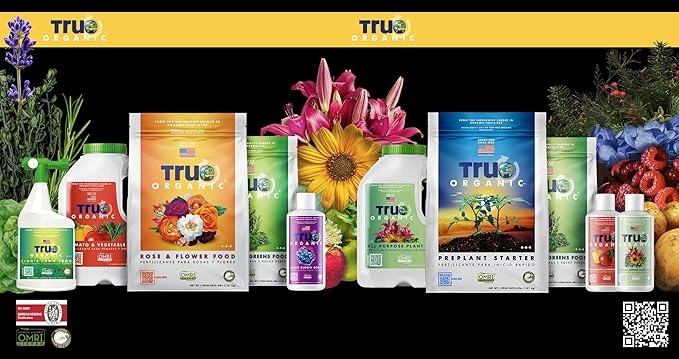 True Organic Rose & Flower Food – Organic Fertilizer for Stunning Blooms – 12lb Bag Covers 210 Sq. Ft.