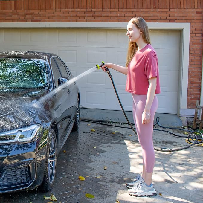 Fevone 50 ft Garden Hose, Heavy Duty Water Hose, Hybrid Polymer, Kink Resistance, Flexible, Durable, Solid Brass Fittings, 3/4" GHT, 5/8" ID, 600 PSI,