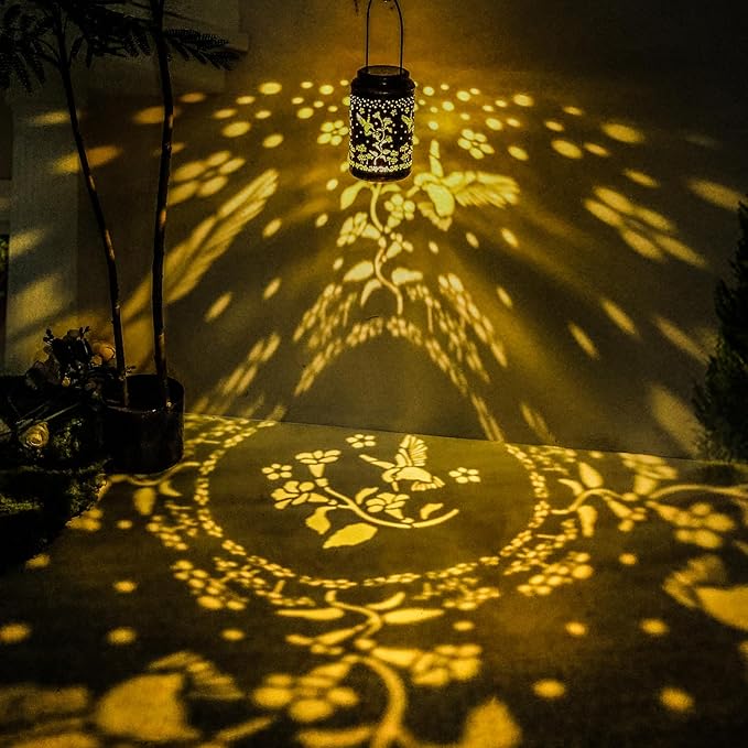 Garden Decorations Hummingbird Solar Lights Outdoor Decorative for Outside, Lawn Ornaments Retirement Birthday Gifts for Women (2 PCS)