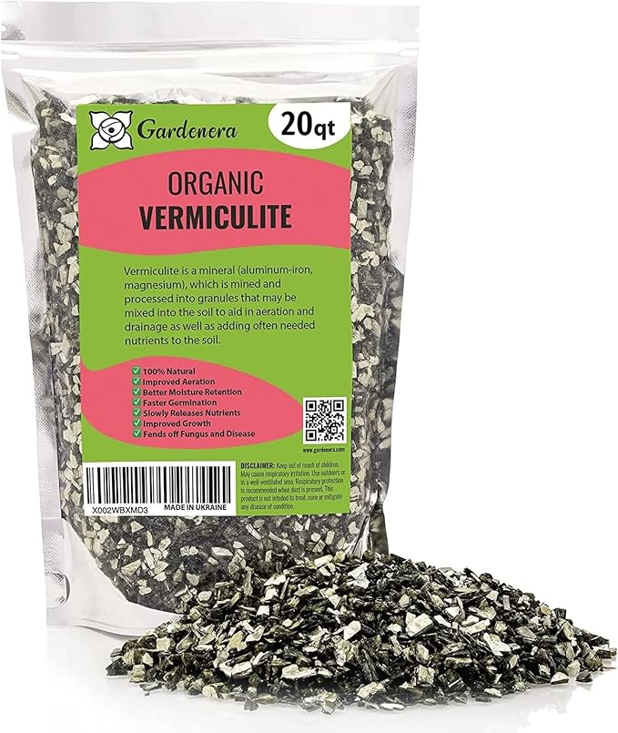 Gardenera's Horticultural Vermiculite for Healthy and Happy Plants - Lightweight, Non-Toxic and Perfect for Improved Soil Aeration - 20 QUART