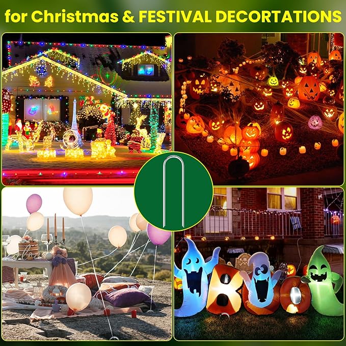 Garden Stakes 6 inches, U-Shaped Tent Stakes, Galvanized Landscape Staples, Ground Stakes, for Landscaping Securing Weed Barrier Fabric, Irrigation Tubing, Holding Fence, Tarpaulin (100)